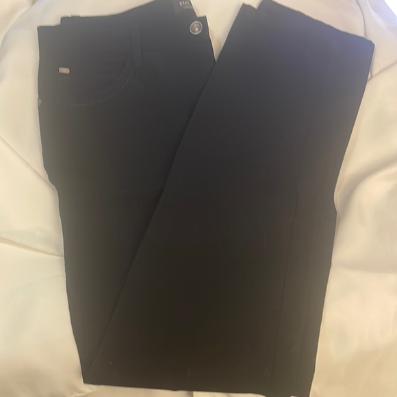 GB Sz 18  Soft Black 96% Cotton & 4% Elastane Straight Leg Pants w F & B Pockets - Picture 1 of 16